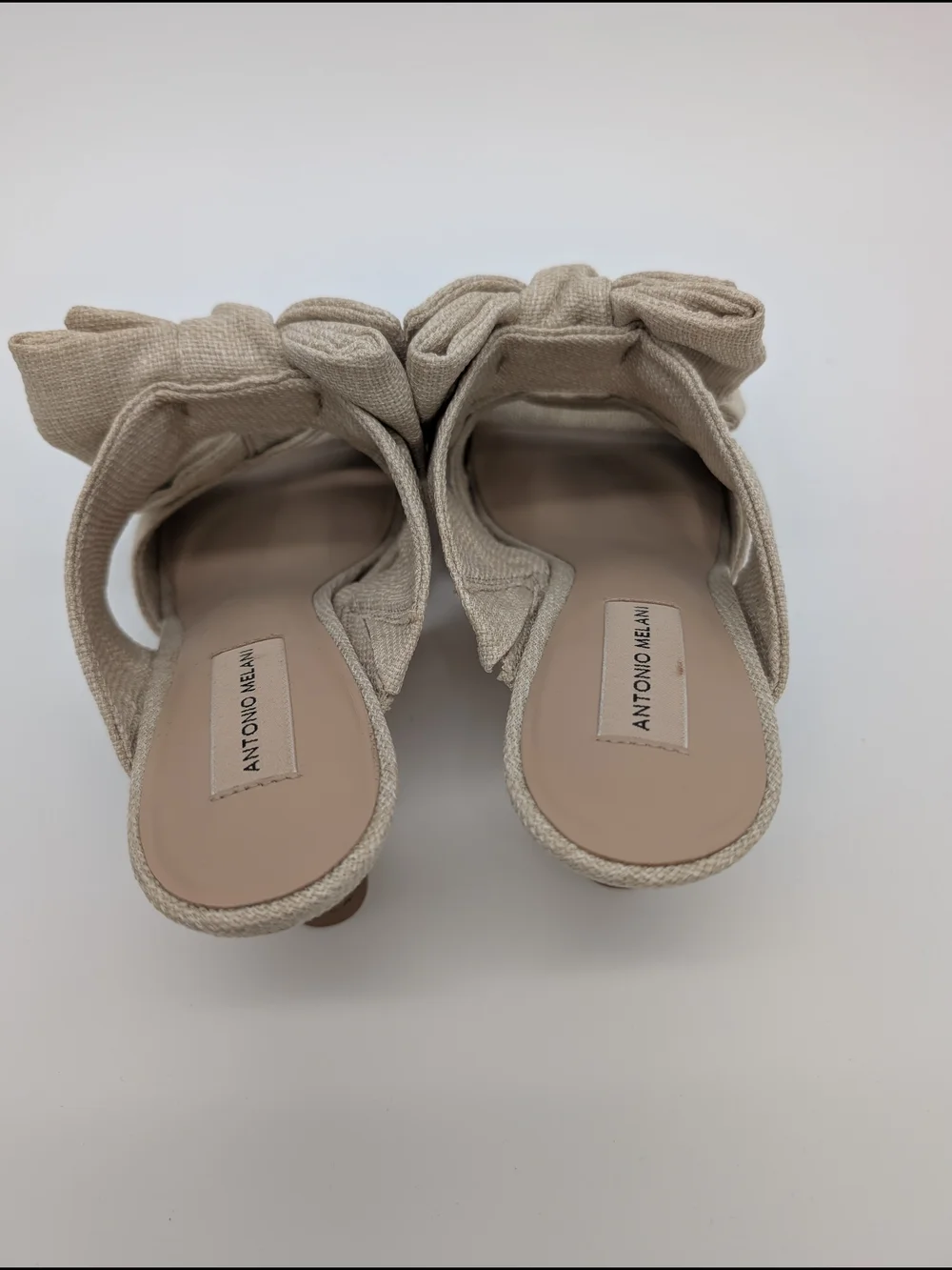 Antonio Melani Ophelia Double Bow Dress Slides in natural/cream - Picture 3 of 4